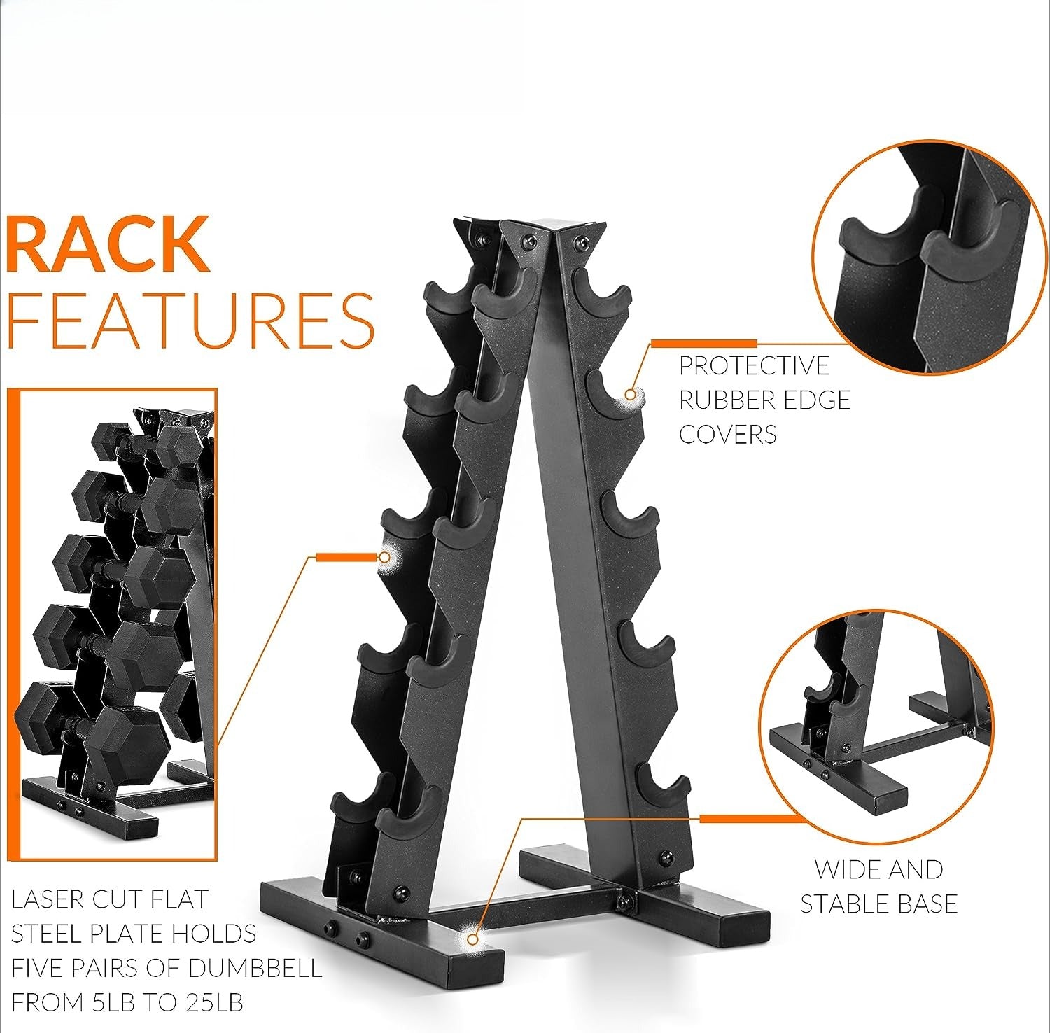 Hex Dumbbell Set With Storage Rack