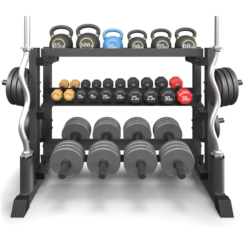 3‑Tier H‑Frame Weight Storage Rack