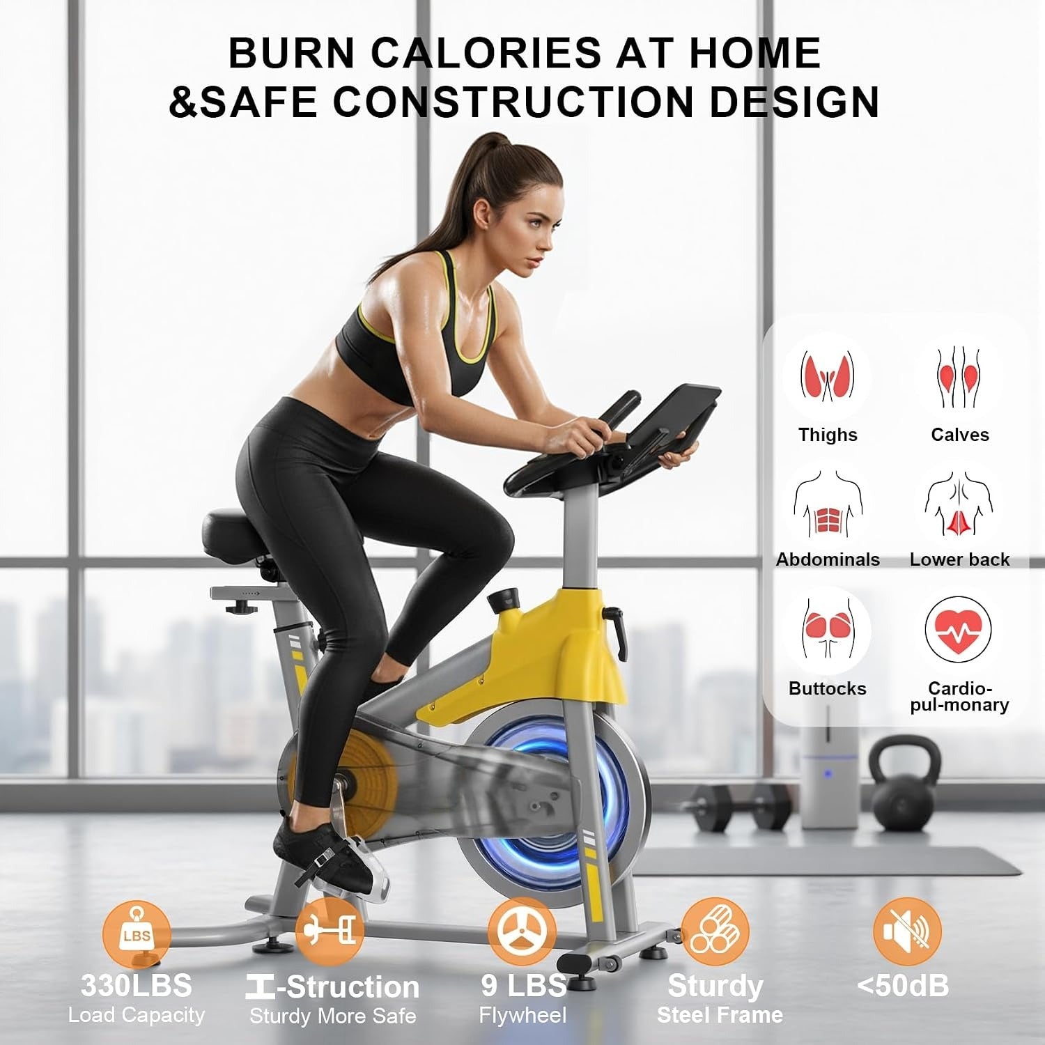 Magnetic Silent Home Spin Exercise Bike