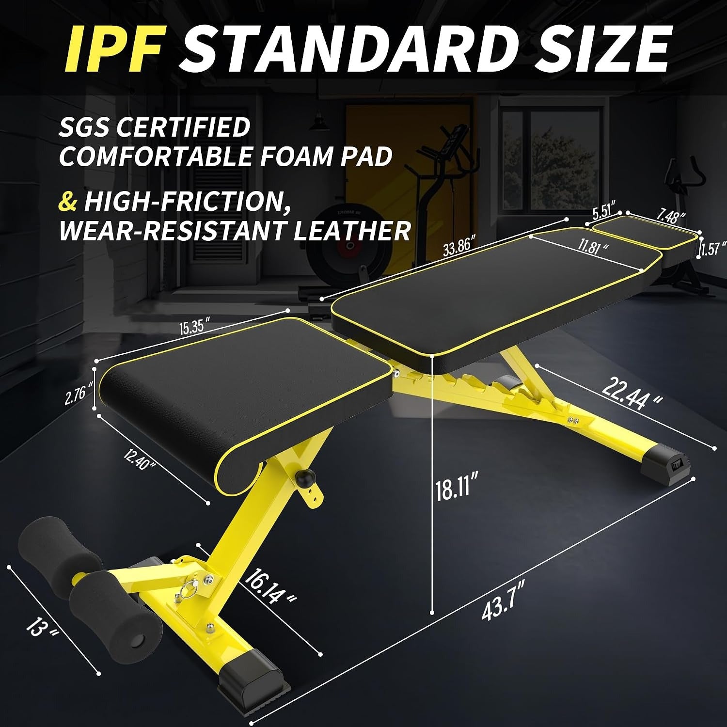 Yellow Folding Adjustable Weight Bench