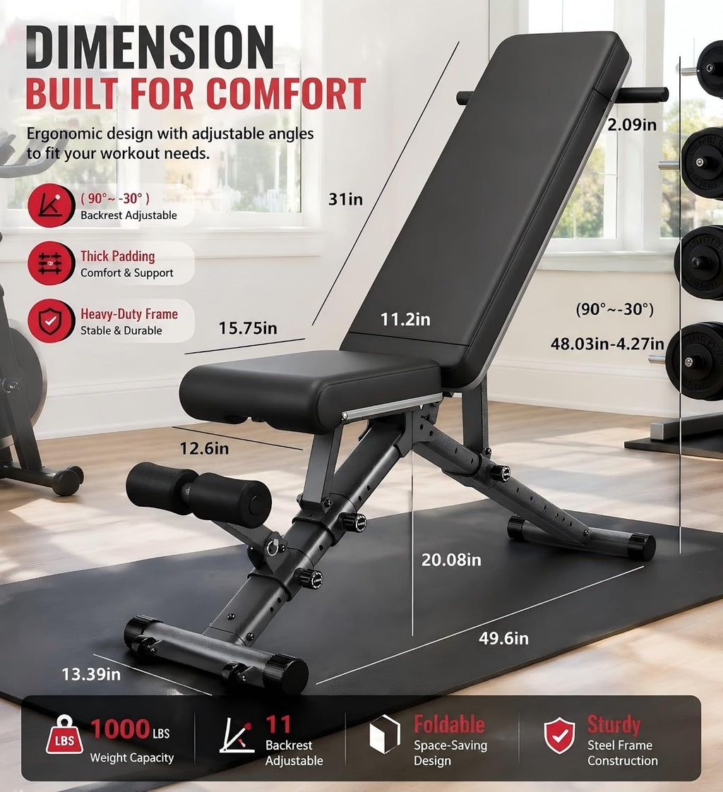 Foldable Adjustable Incline Weight Bench
