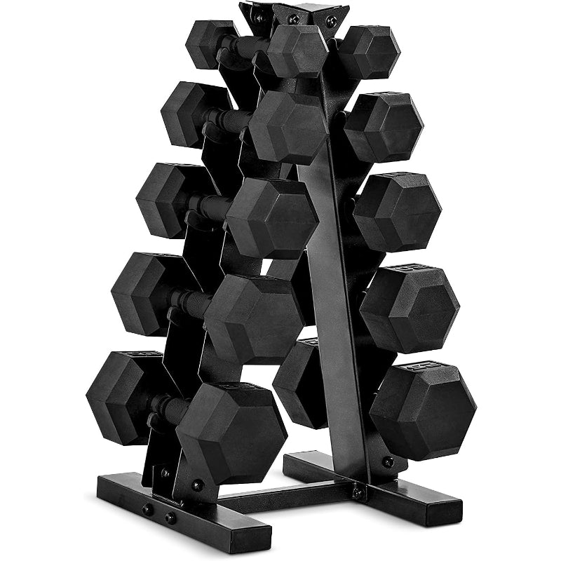 Hex Dumbbell Set With Storage Rack