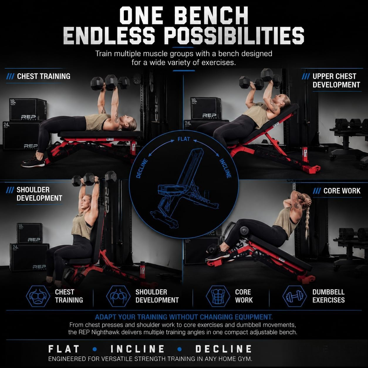 Foldable Adjustable Home Weight Bench