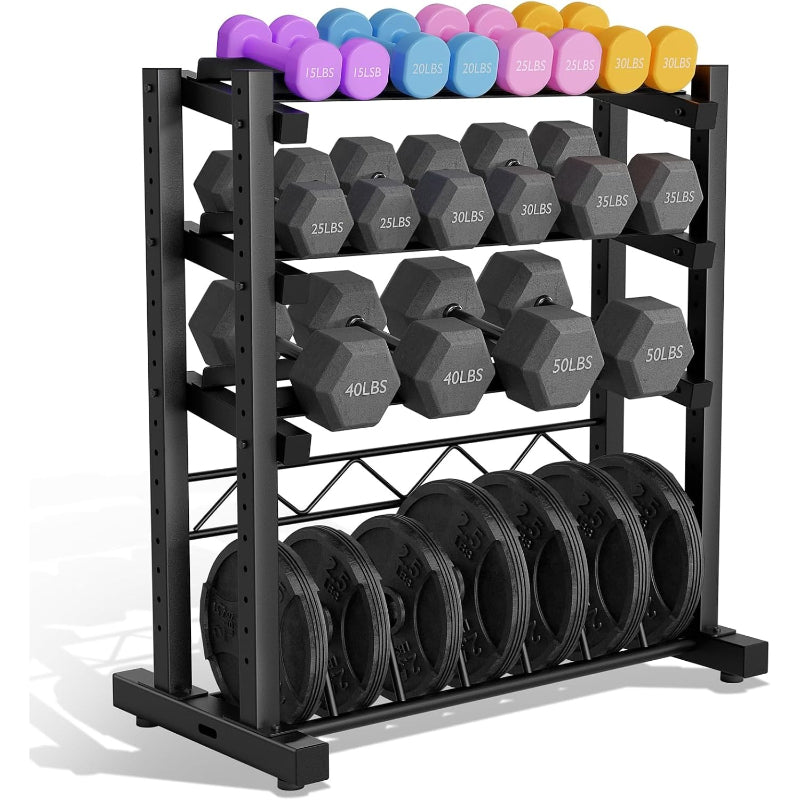 4‑Tier Adjustable Weight Storage Rack