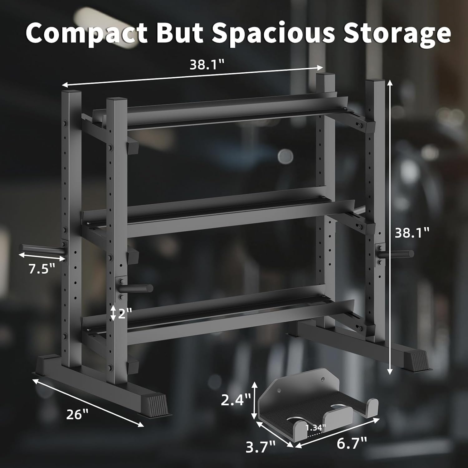 3‑Tier Commercial Dumbbell Storage Rack