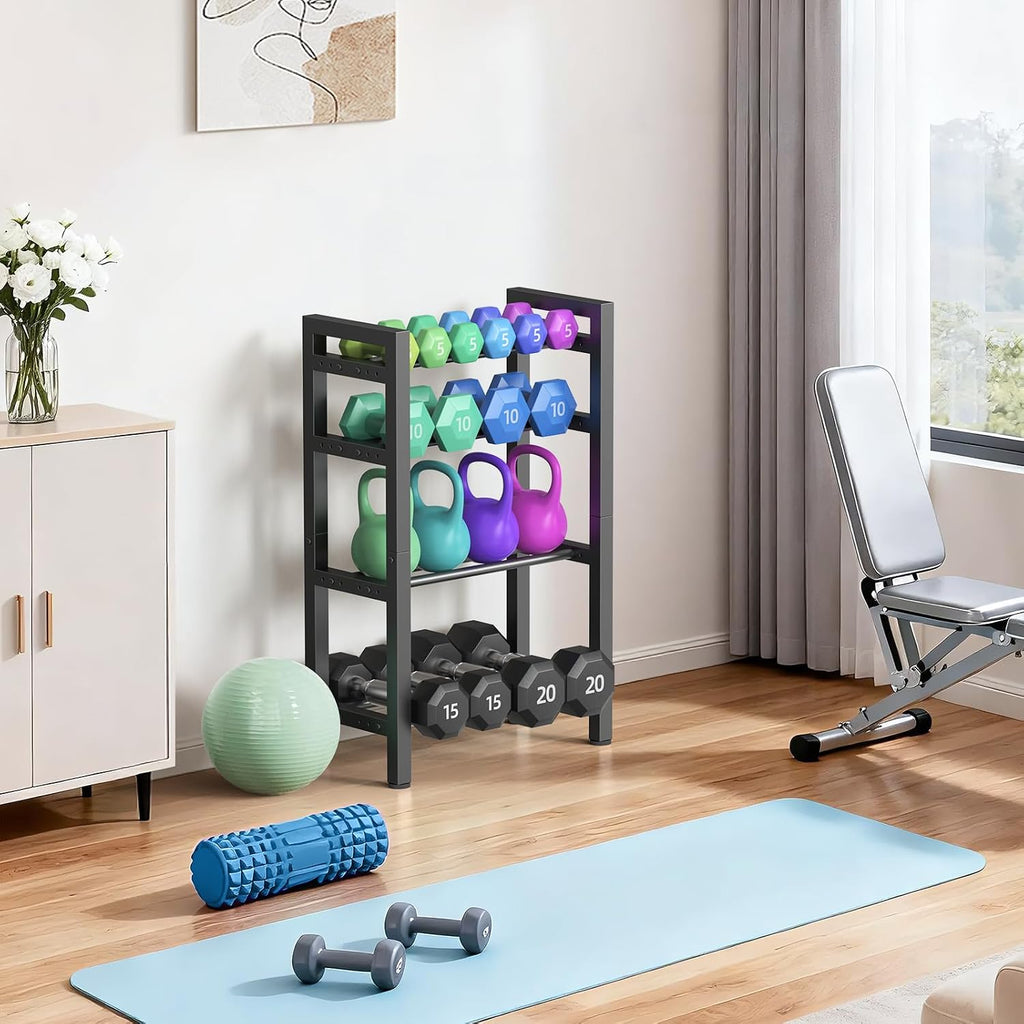 4‑Tier Heavy‑Duty Dumbbell Rack