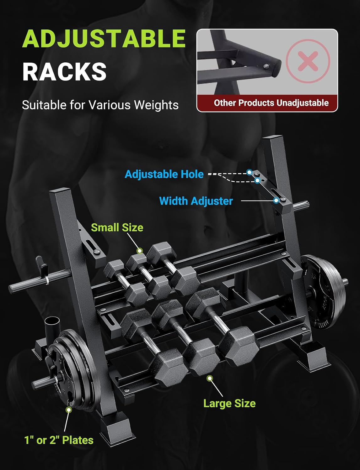 3‑Tier Heavy‑Duty Weight Storage Rack