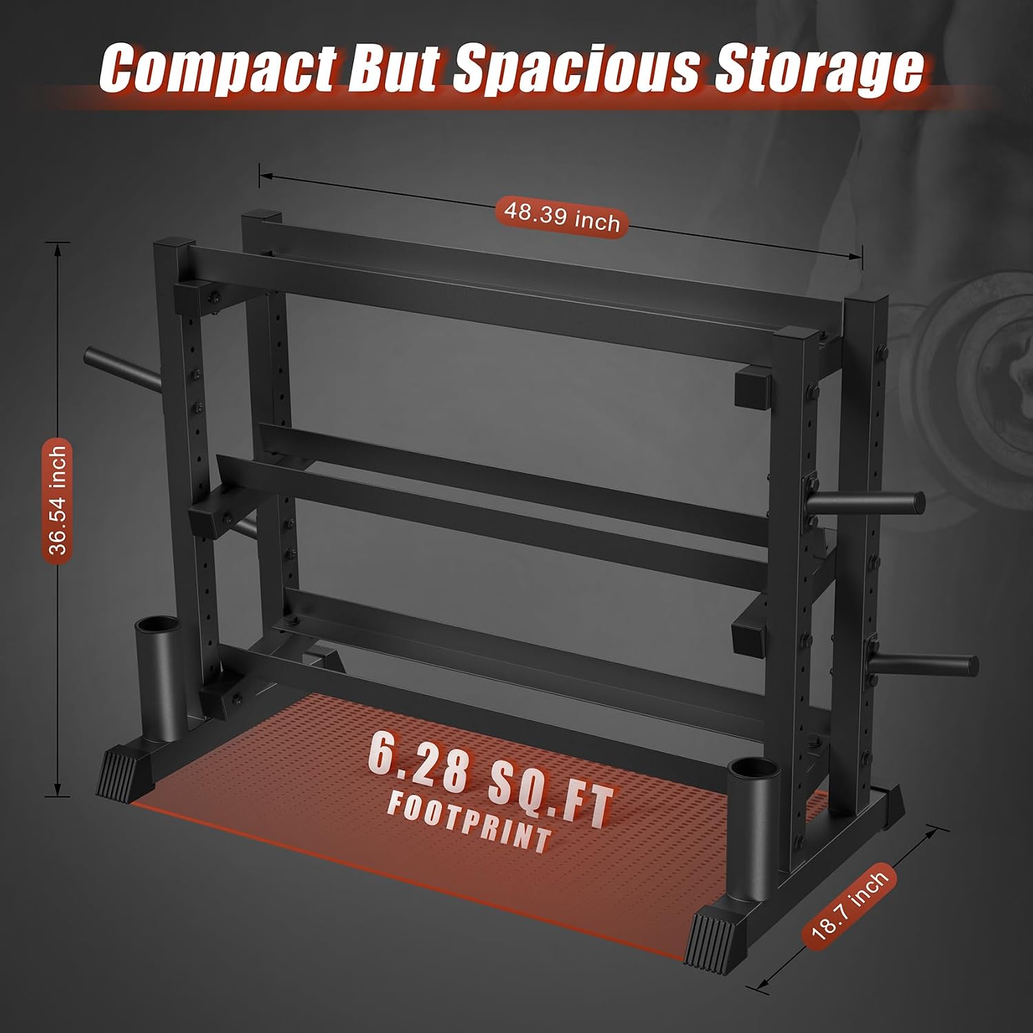 3‑Tier H‑Frame Weight Storage Rack