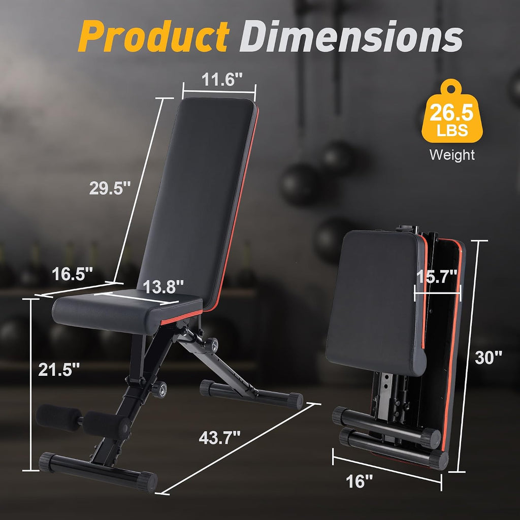 Foldable Adjustable Incline Weight Bench