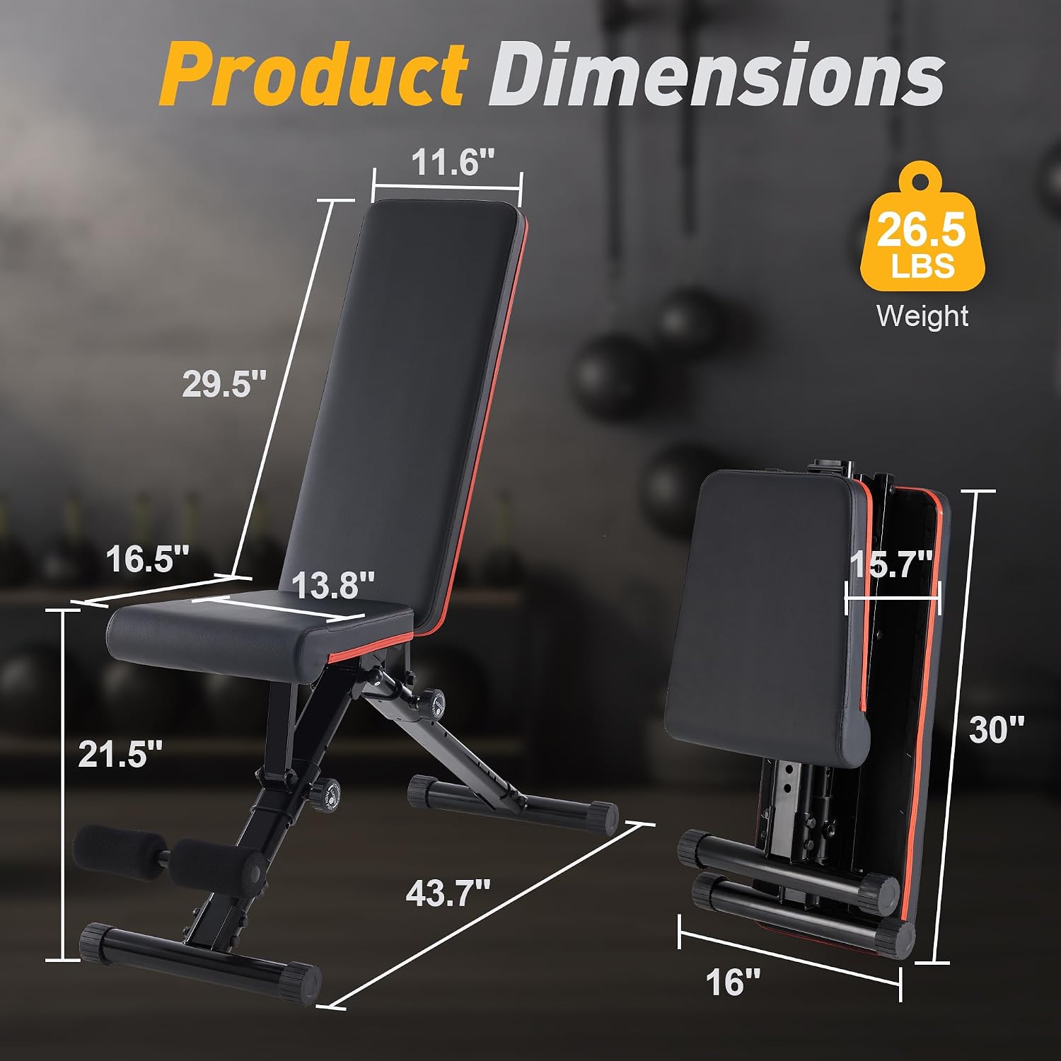 Foldable Adjustable Incline Weight Bench