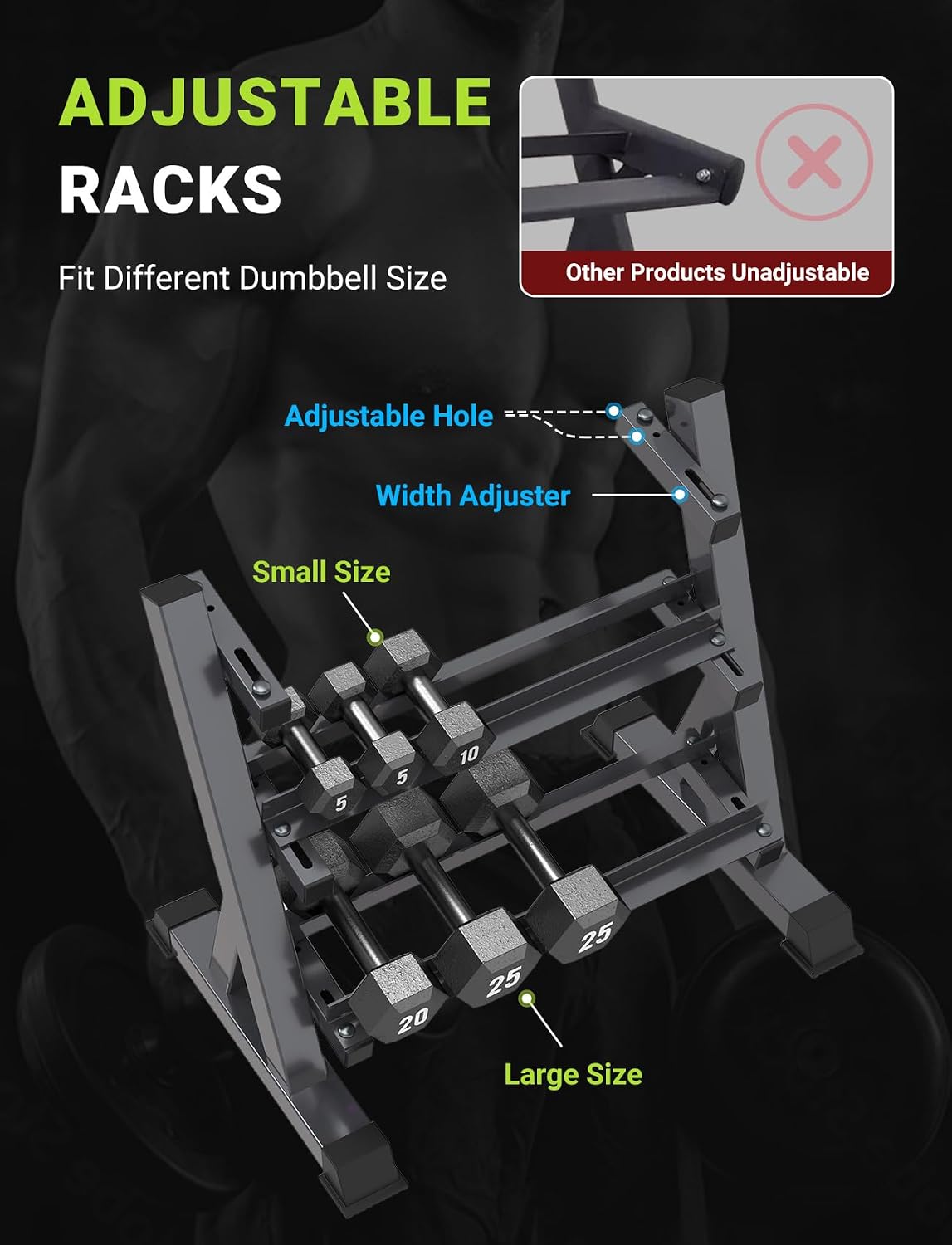 Heavy‑Duty Dumbbell Storage Rack