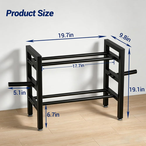 2‑Tier Wheeled Dumbbell Storage Rack