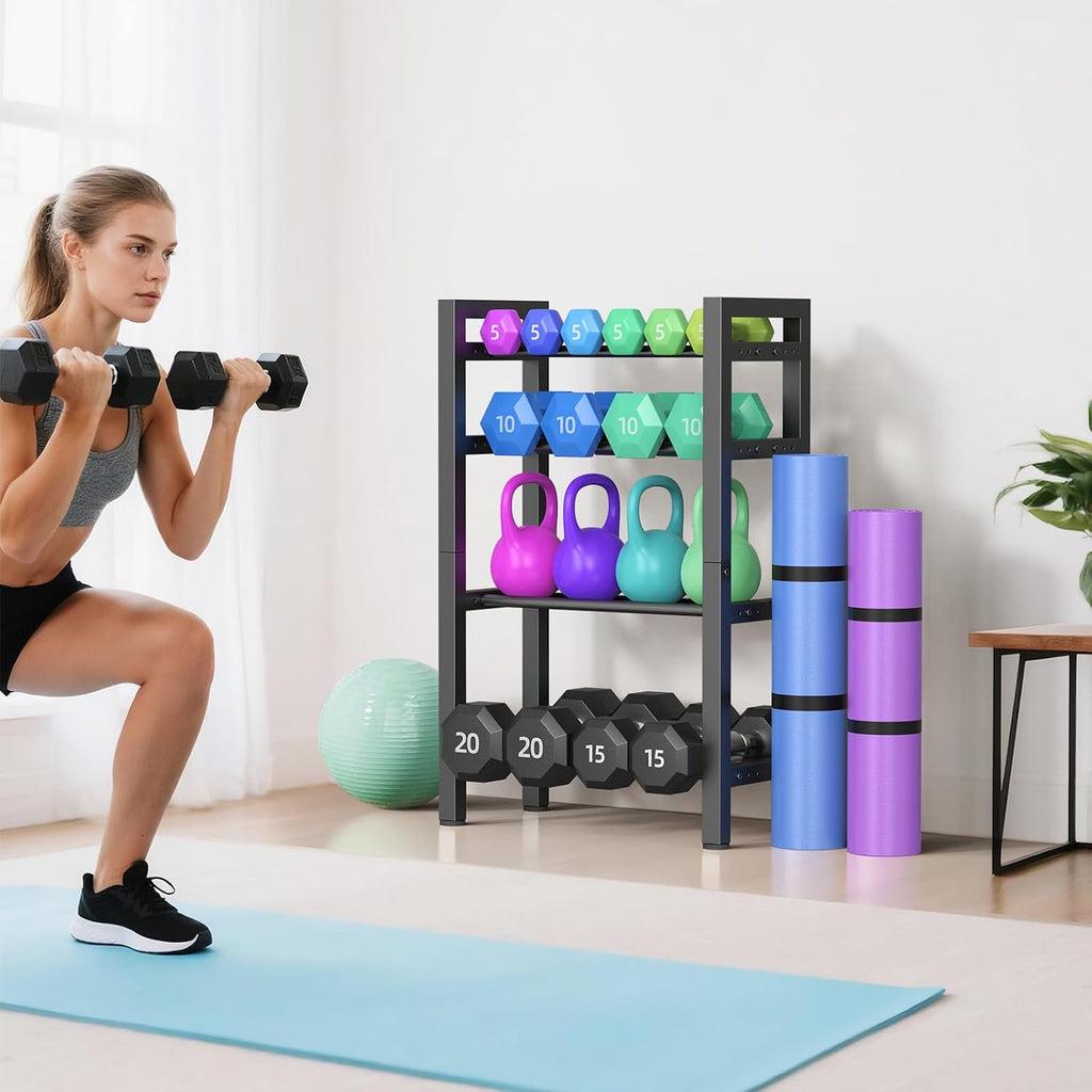 4‑Tier Heavy‑Duty Dumbbell Rack