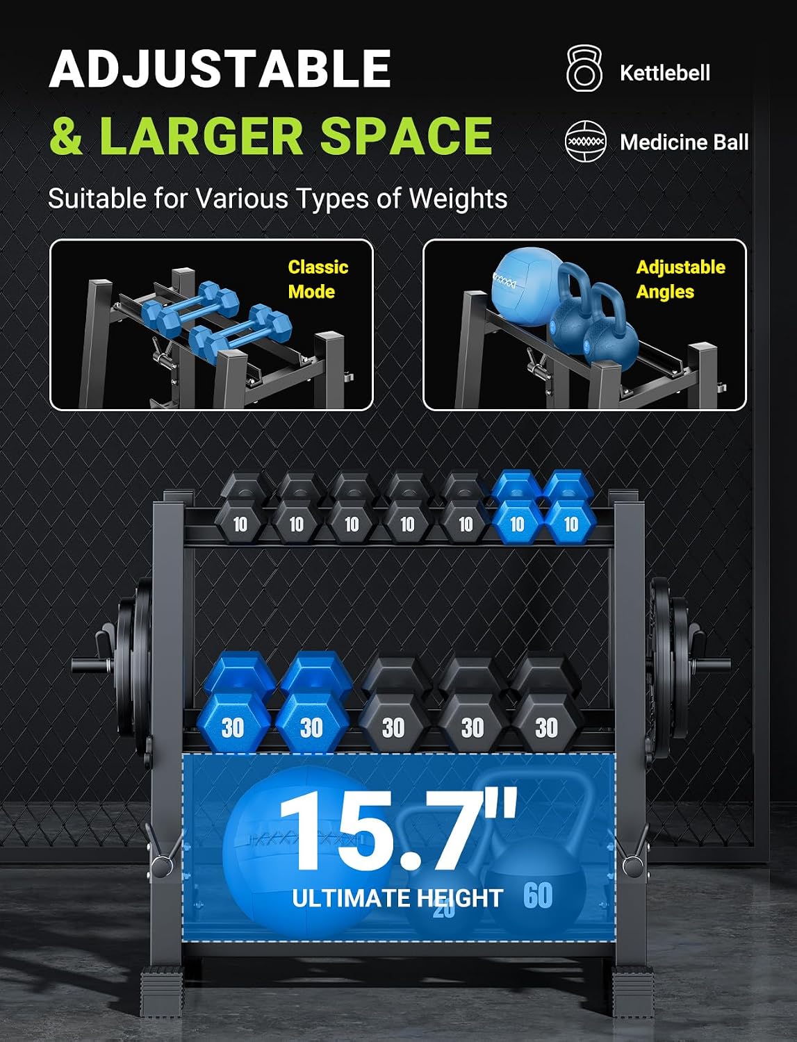 Compact Multi‑Tier Dumbbell Storage Rack