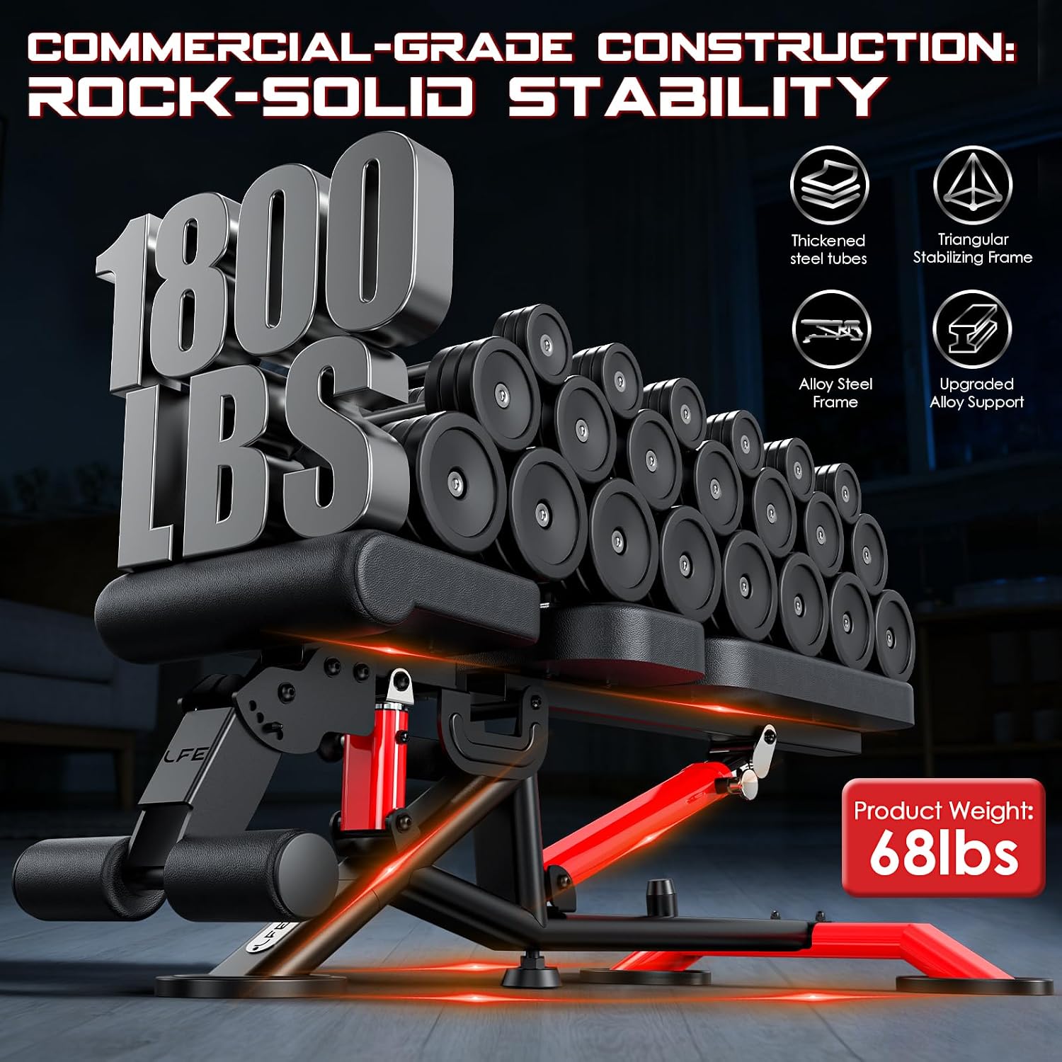 Heavy‑Duty Adjustable Weight Bench