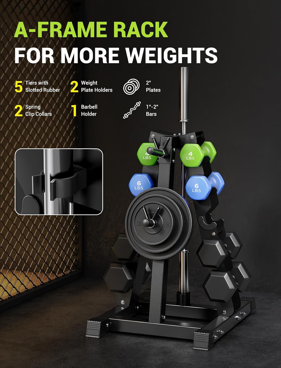 Compact Multi‑Tier Dumbbell Storage Rack