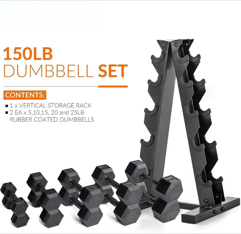 Hex Dumbbell Set With Storage Rack