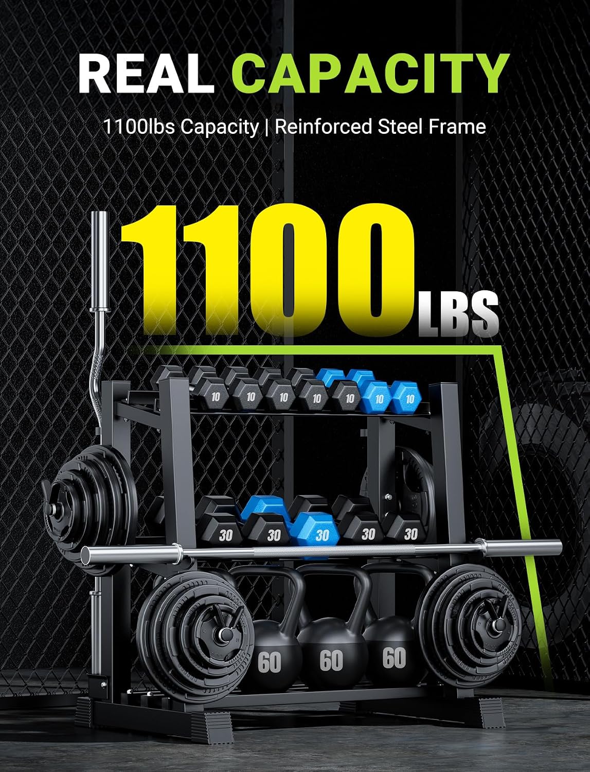 Compact Multi‑Tier Dumbbell Storage Rack