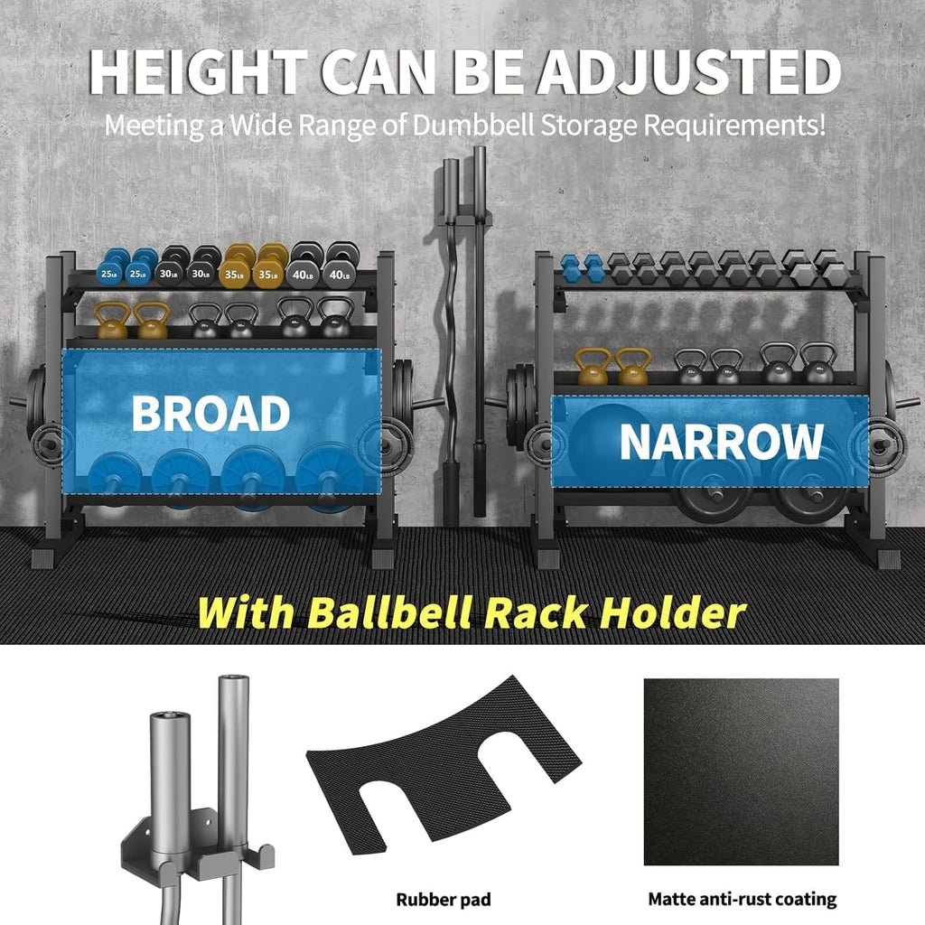 3‑Tier Commercial Dumbbell Storage Rack