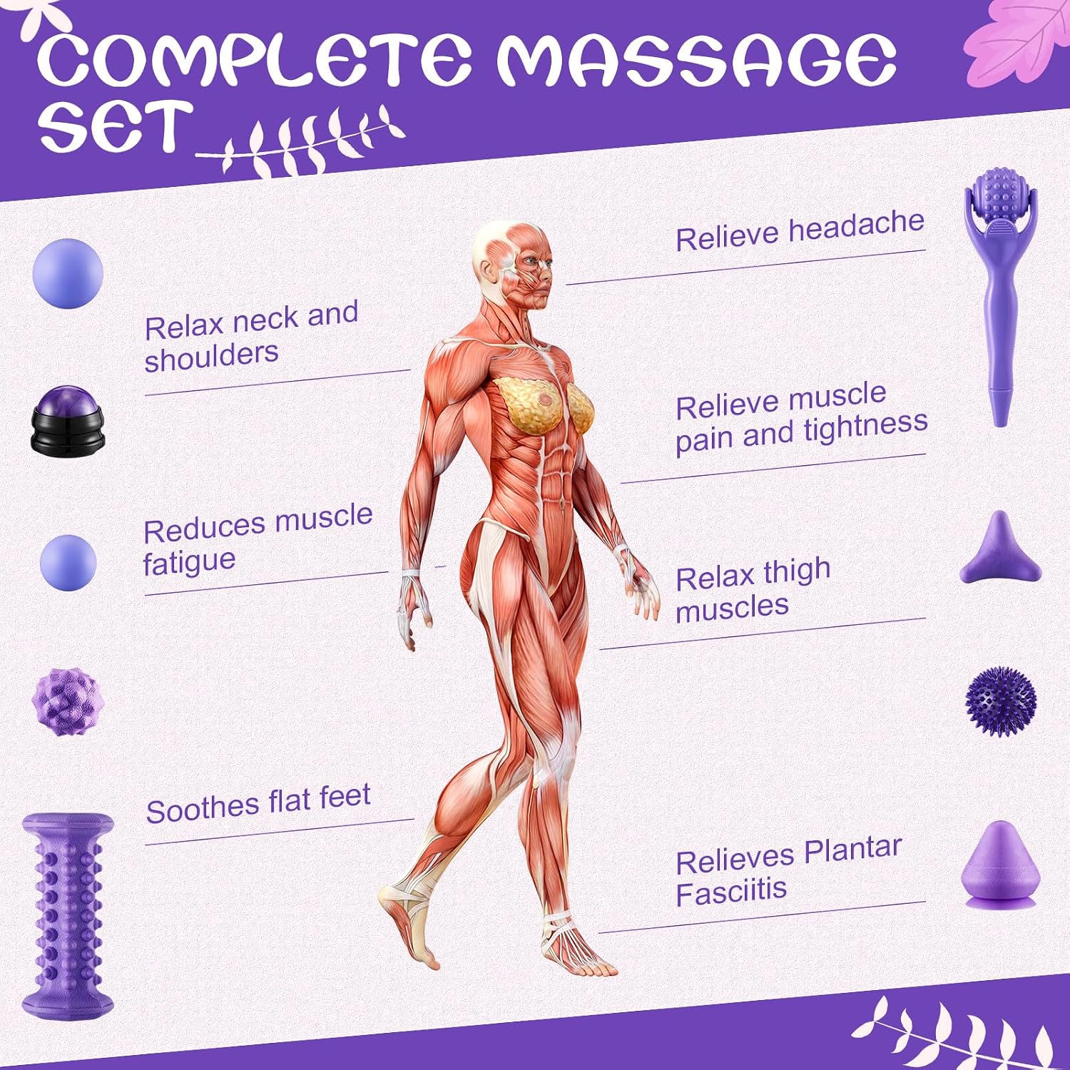 9‑Piece Deep Tissue Massage Ball Set