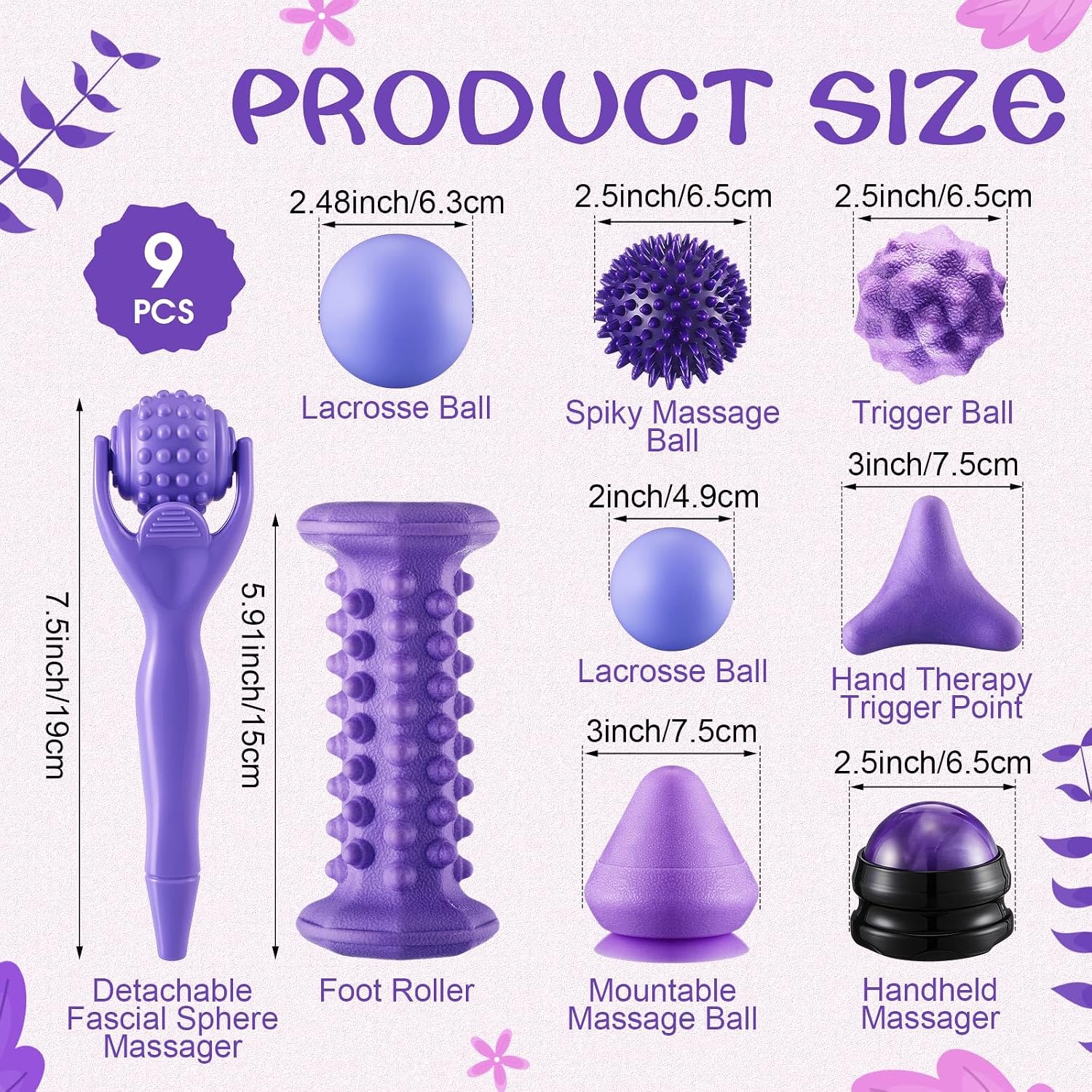 9‑Piece Deep Tissue Massage Ball Set