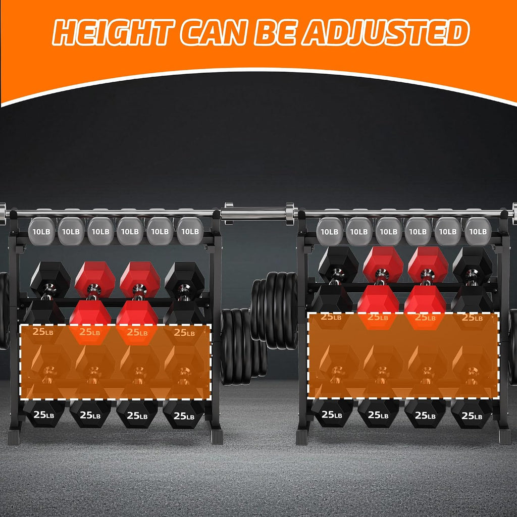 Adjustable 3‑Tier Gym Weight Rack