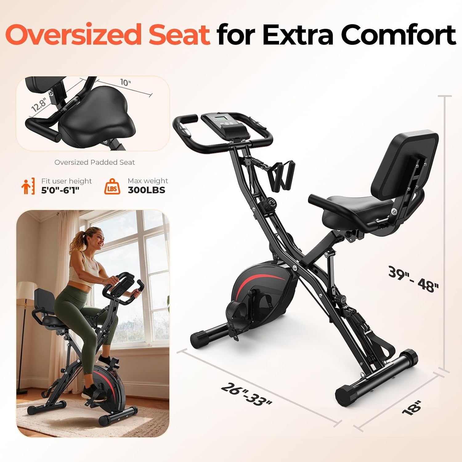 5‑in‑1 Folding Home Exercise Bike