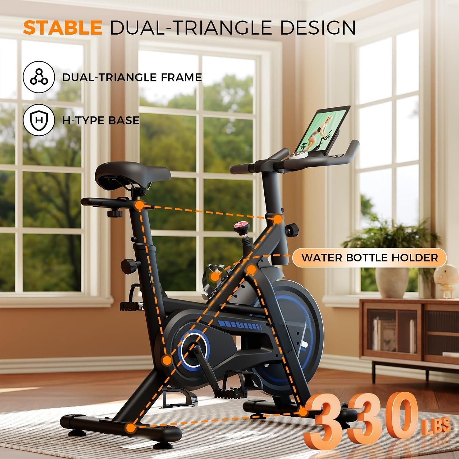 App‑Compatible Home Spin Exercise Bike