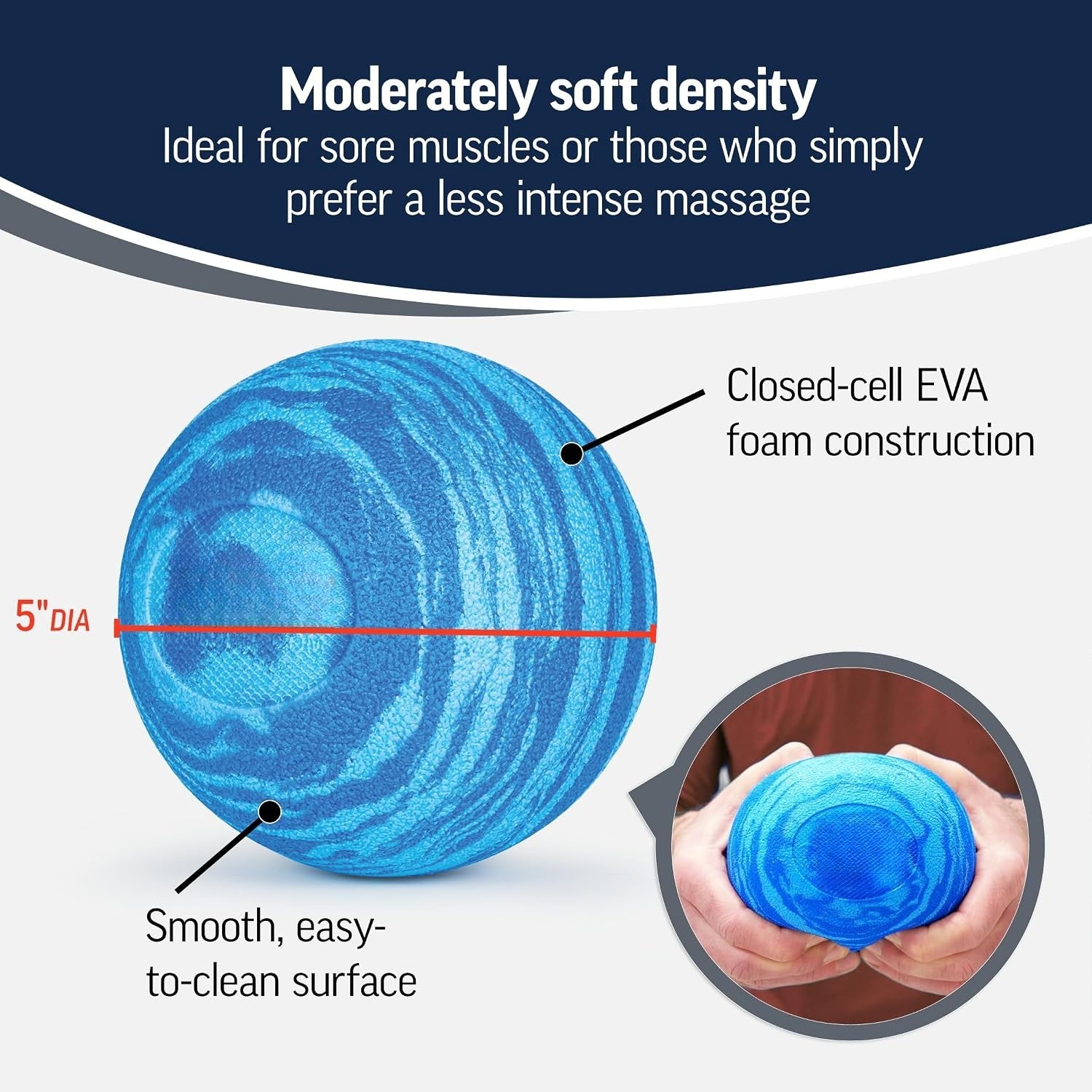 Blue Soft‑Density Foam Massage Ball