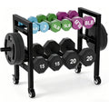 2‑Tier Wheeled Dumbbell Storage Rack