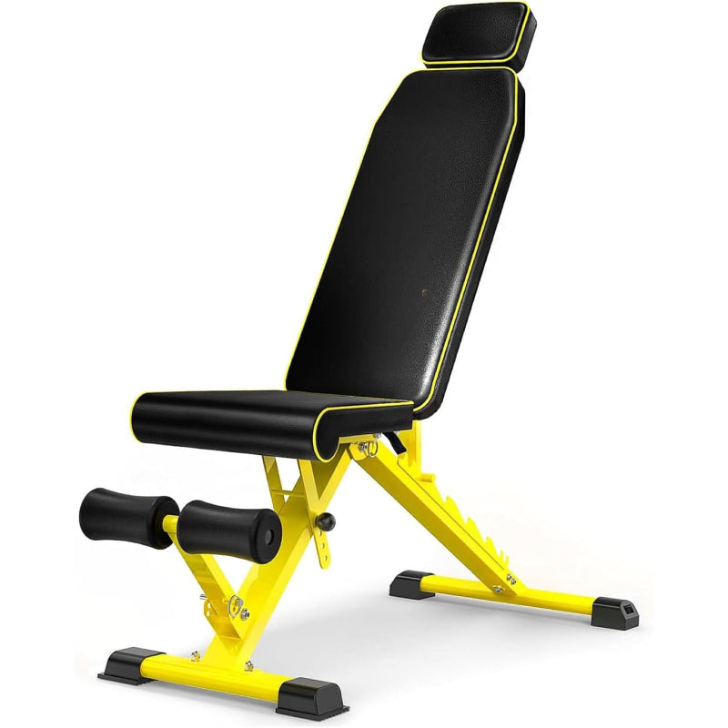Yellow Folding Adjustable Weight Bench