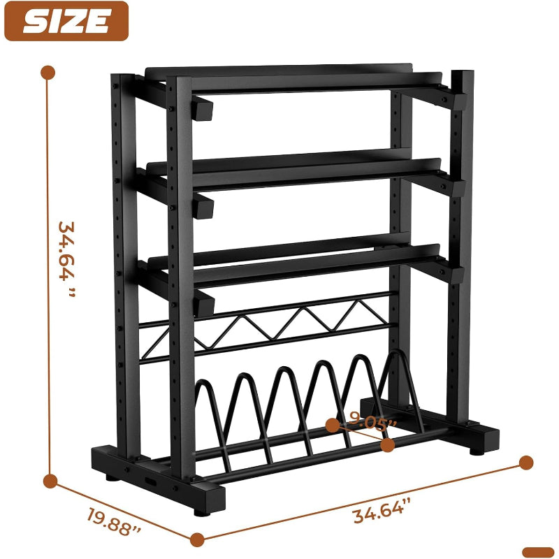 4‑Tier Adjustable Weight Storage Rack