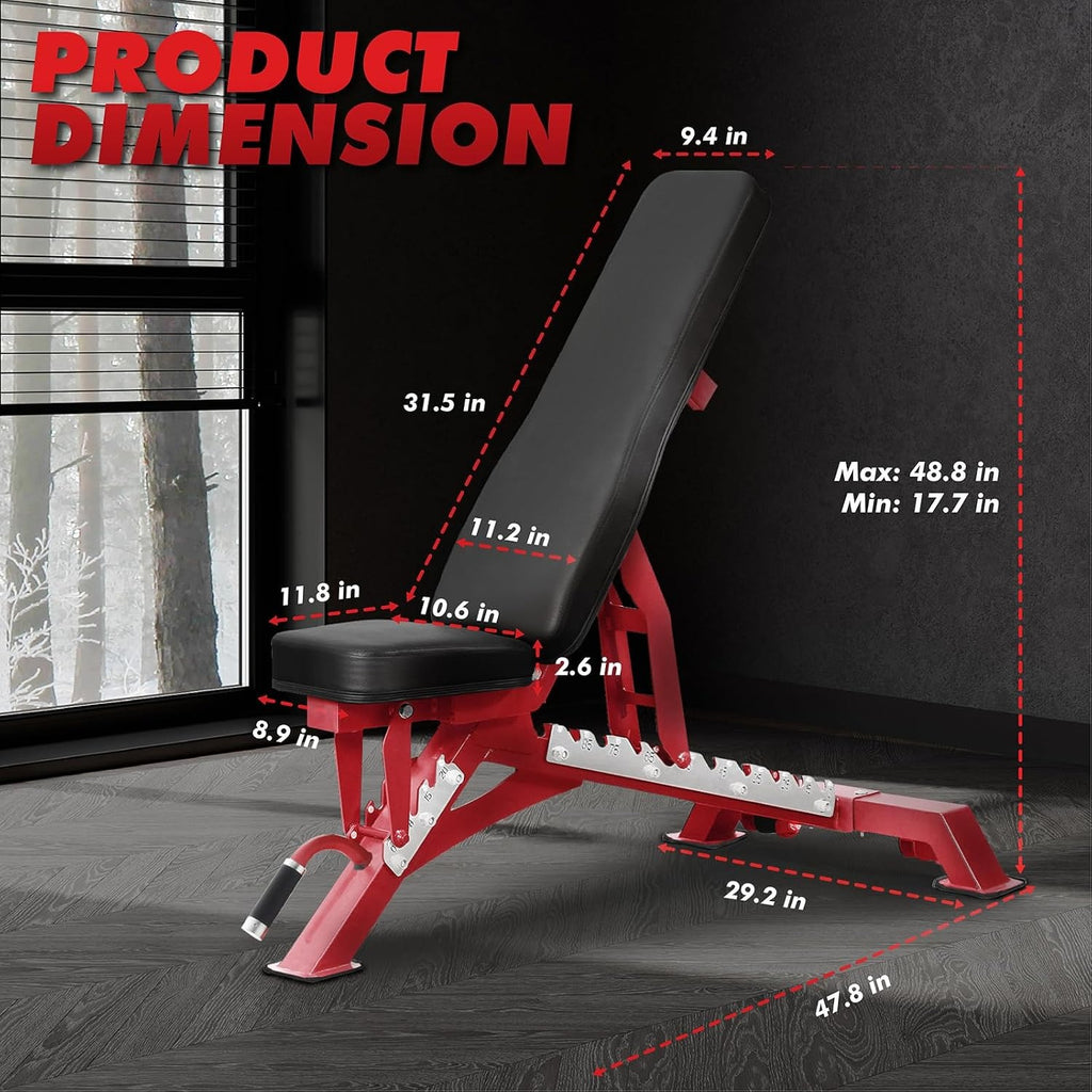 Heavy‑Duty Adjustable Workout Weight Bench