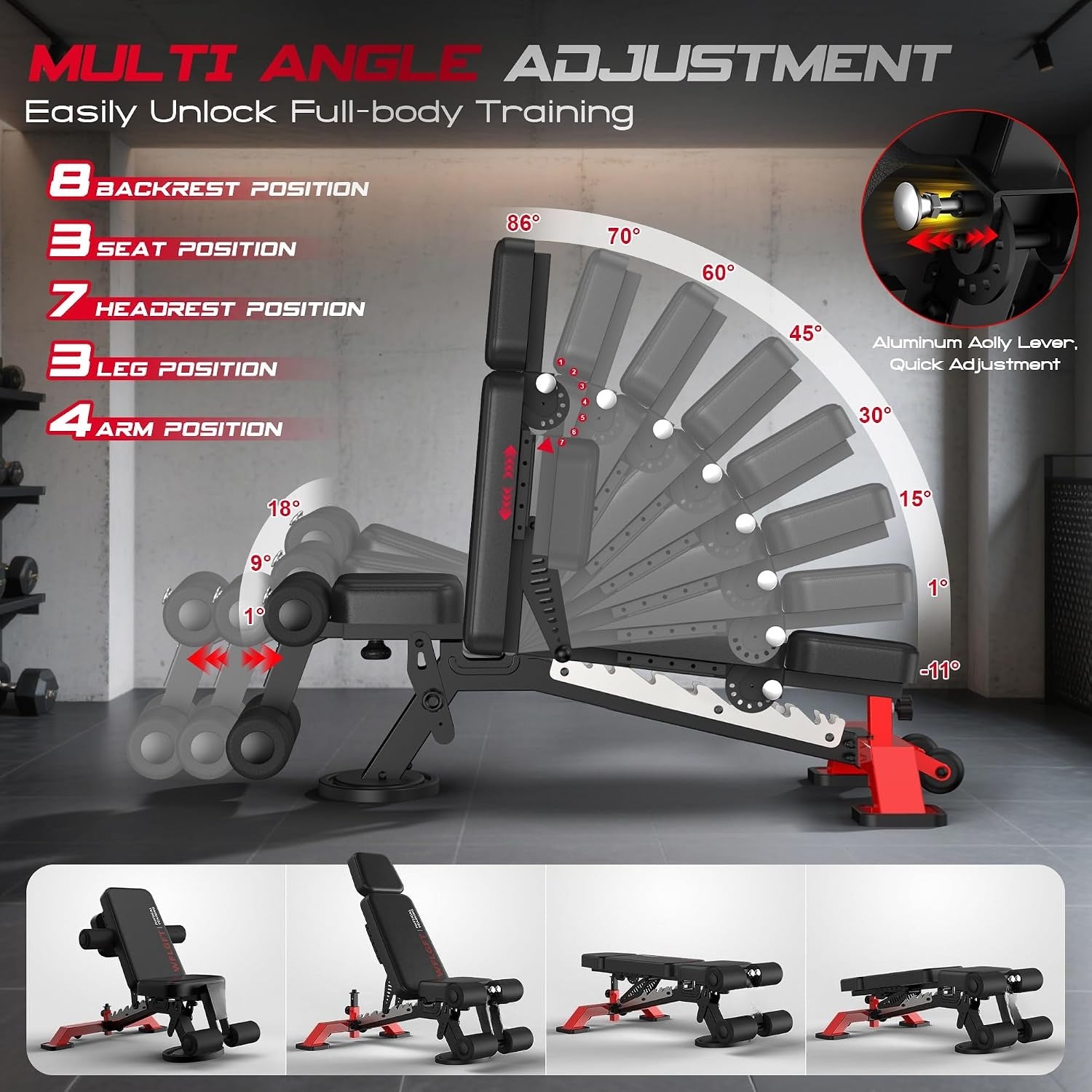 Heavy‑Duty Multi‑Function Weight Bench
