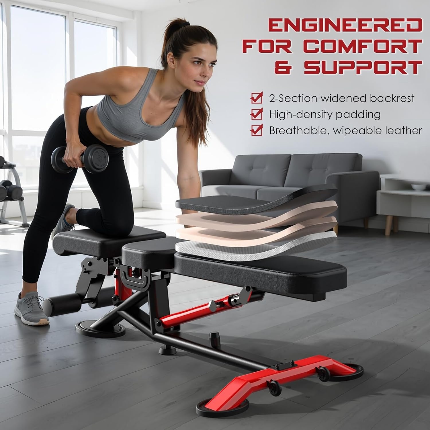 Heavy‑Duty Adjustable Weight Bench