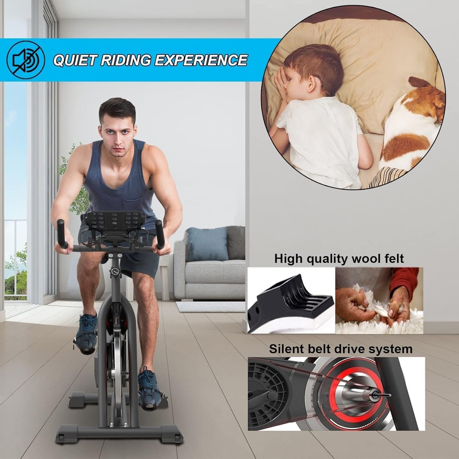 Silent Belt‑Drive Home Exercise Bike